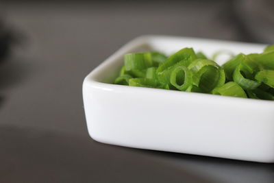 Close-up of salad in plate on table