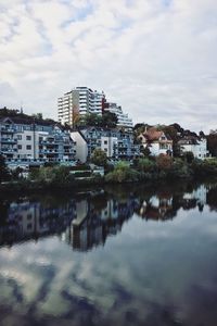 Reflection of buildings in water