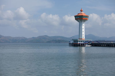 Lighthouse in sea