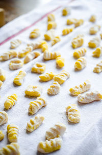 High angle view of food on table