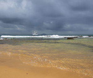 Scenic view of beach against sky