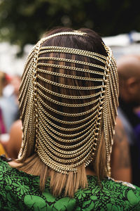 Rear view of woman wearing hat