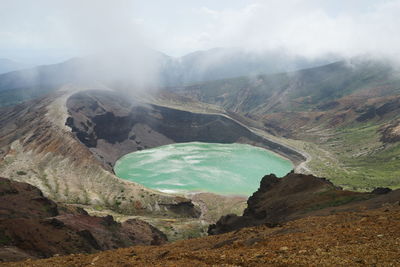 Aerial view of mountain against sky