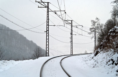 Snow covered mountain against sky