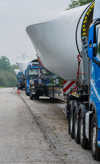 View of truck on road against sky