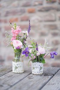 Close-up of flower vase on table