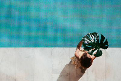 Young woman in swimming pool