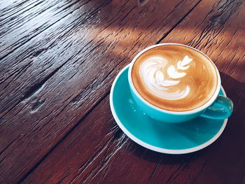Coffee cup on table