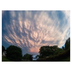 Scenic view of cloudy sky at sunset