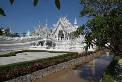 Reflection of built structure in water