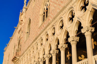 Low angle view of sculptures on building