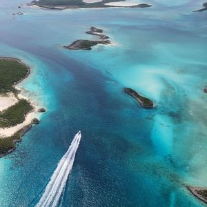 High angle view of beach