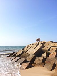 View of sea against clear sky