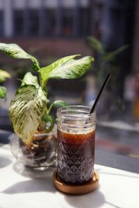 Close-up of drink on table