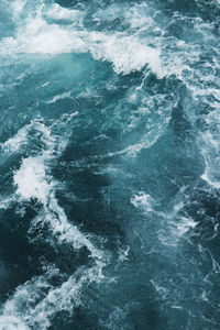 High angle view of waves in sea