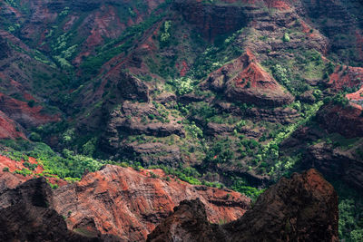 High angle view of rock formations
