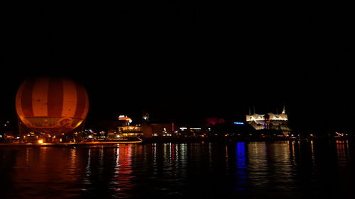 Illuminated city at night