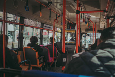 People traveling in bus