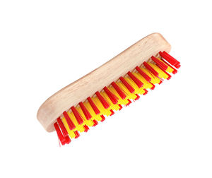 High angle view of multi colored pencils against white background