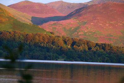 Scenic view of lake and mountains