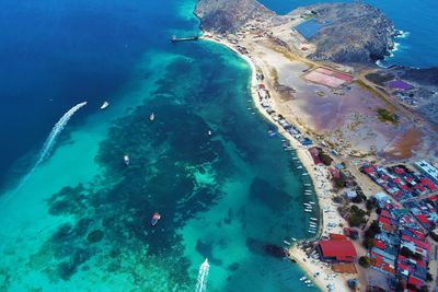 High angle view of island in sea