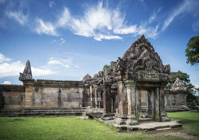 Exterior of temple against building