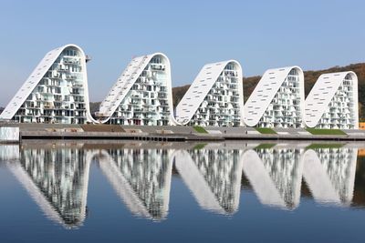 Reflection of buildings in water