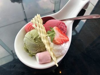 Close-up of dessert in plate