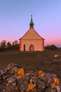 A church in the blue hour