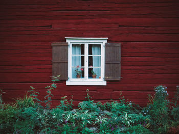 Closed window of house