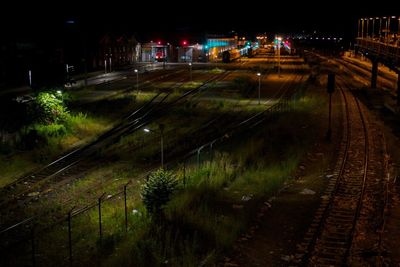 Illuminated city at night