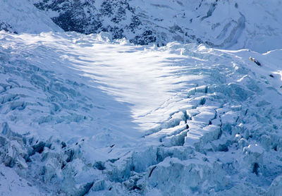High angle view of frozen sea