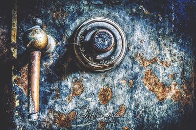 Close-up of rusty metal door