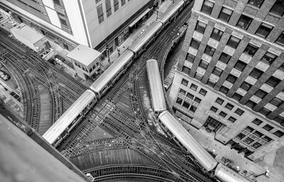 High angle view of street amidst buildings in city