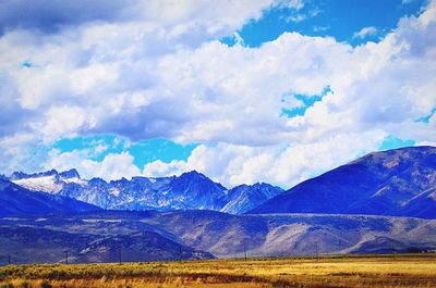 Scenic view of mountains against sky