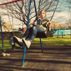 Girl playing in park