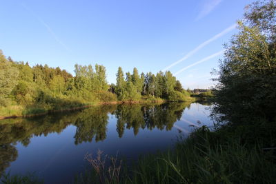 Scenic shot of calm countryside lake