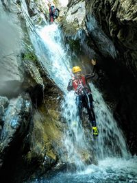 Scenic view of waterfall