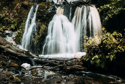 Scenic view of waterfall