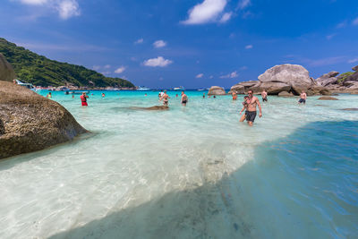 Group of people on beach