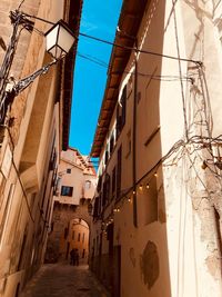 Narrow street amidst buildings in town