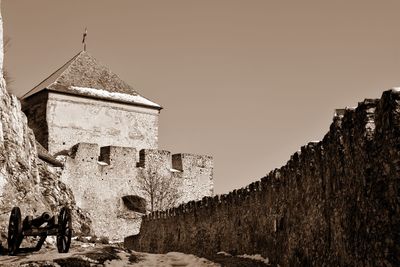 Low angle view of castle against clear sky