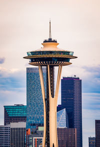 Low angle view of tower against sky