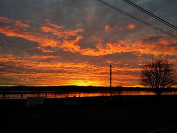 Scenic view of dramatic sky during sunset