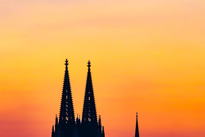 Sunset over cologne's cathedral towers