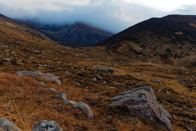 Scenic view of mountains against sky