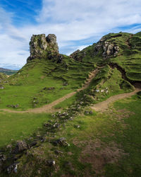 Scenic view of land against sky