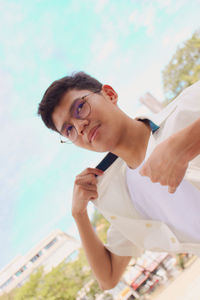 Young man looking away