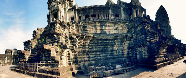 Old building in city against sky