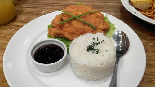 Close-up of served food